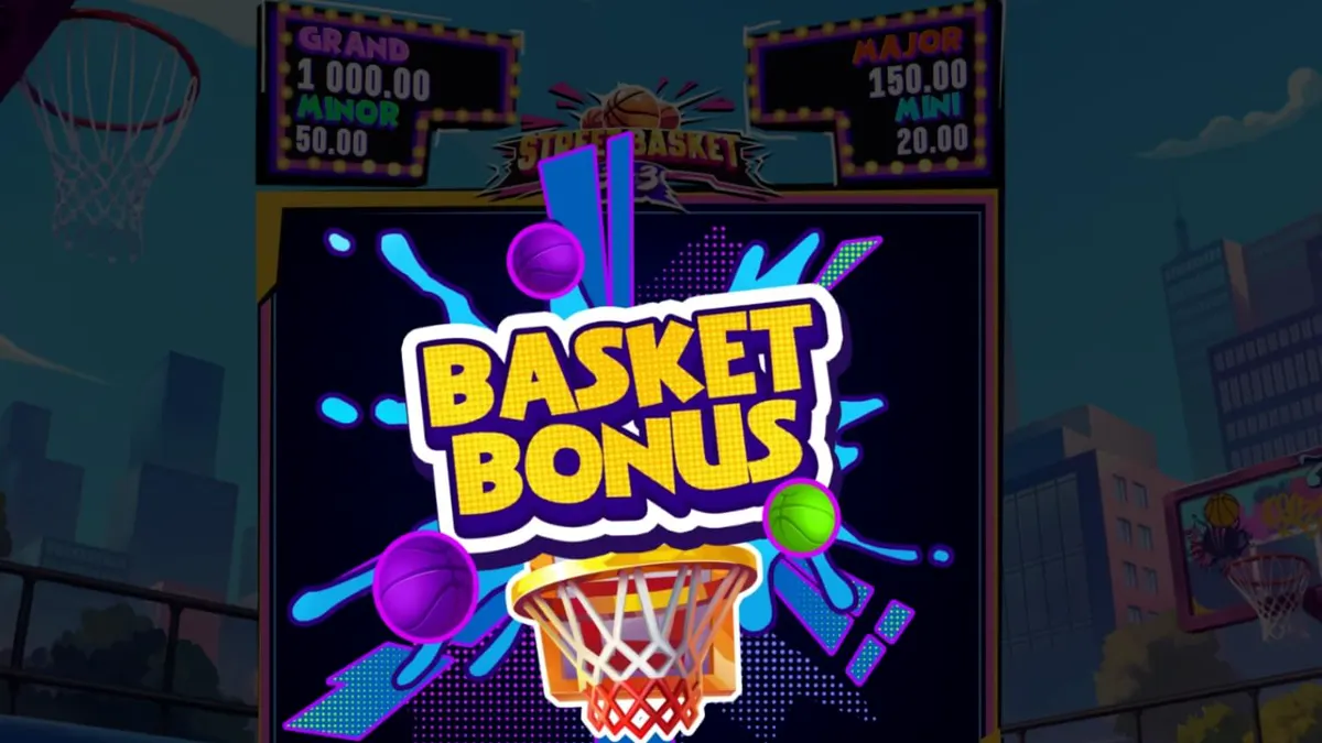 Street Basket 3x3 slot machine interface featuring urban basketball theme